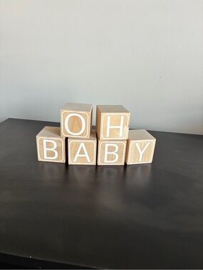 KEEPSAKE the Label Natural Wood Letter Blocks in White